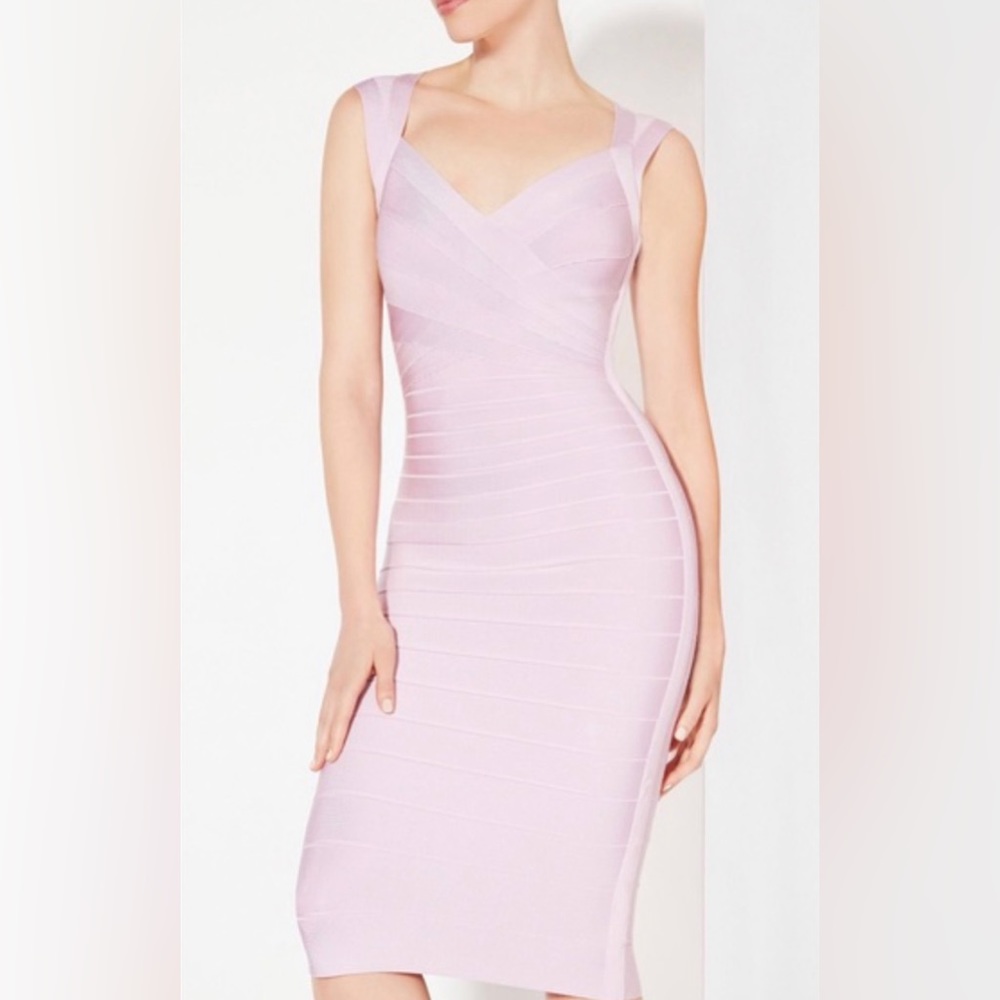 Herve Leger Bandage Dress Pink Size XS